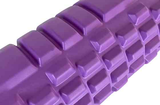 Масажний ролик EasyFit Grid Roller 33 см v.1.1 міцний масажер (фіолетовий) Коломия