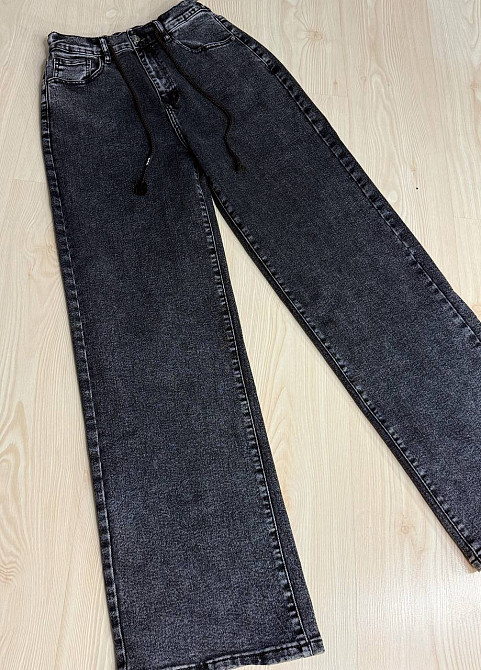 Джинсы женские Vanver 82081 палаццо широкие талия на резинке со шнурком черные, черный, З2, 32, 85 см, 113 см Киев - изображение 18