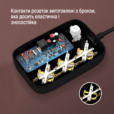 Сетевой фильтр питания ColorWay CW-CHE34PDB 3 роз/4USB GaN3 Pro (CW-CHE34PDB) Винница - изображение 4
