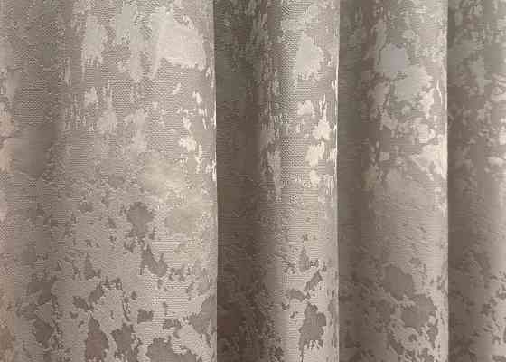 Комплект коротких штор VR-Textil Льон мармур Pavliani VO № 1717ш сіро-бежевий 130х170 см 2 шт (35-0343) Київ