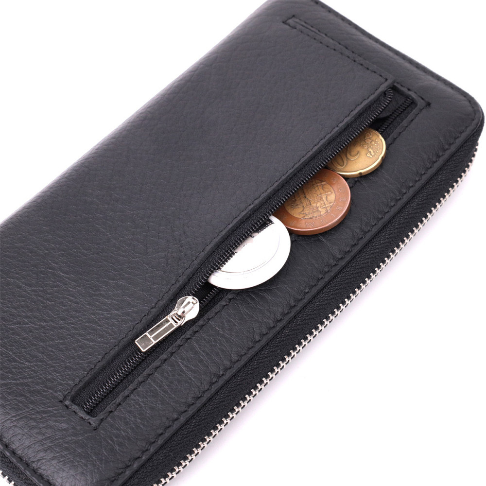 Кошелек-клатч универсальный на одно отделение из натуральной кожи ST Leather 22562 Черный Киев - изображение 7