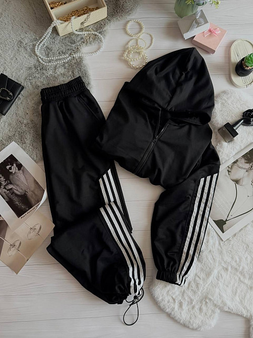 Жіночий стильний повсякденний костюм-двійка якісна двонитка Чорний, 46/48 Одеса - фото 4