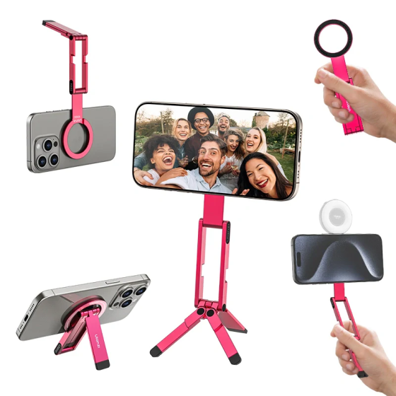 Тримач телефона Ulanzi MA60 Foldable Magnetic Phone Tripod(Pink) Киев