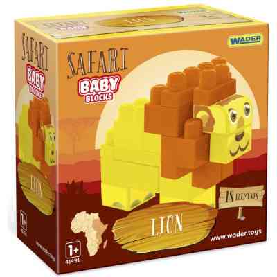 Конструктор Wader Baby Blocks Сафари - лев (41503) Винница