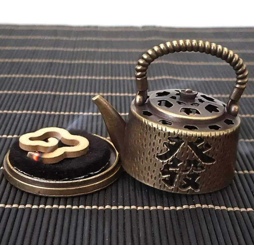 Вінтажний металевий тримач для пахощів "Чайник Дзен". Міні-курильниця 6 см Київ - фото 1