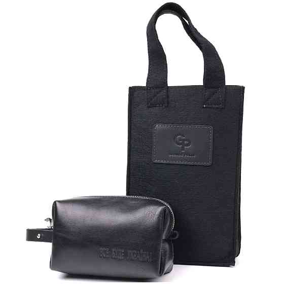 Небольшая косметичка из гладкой кожи на молнии Украина GRANDE PELLE 16761 Черная Киев