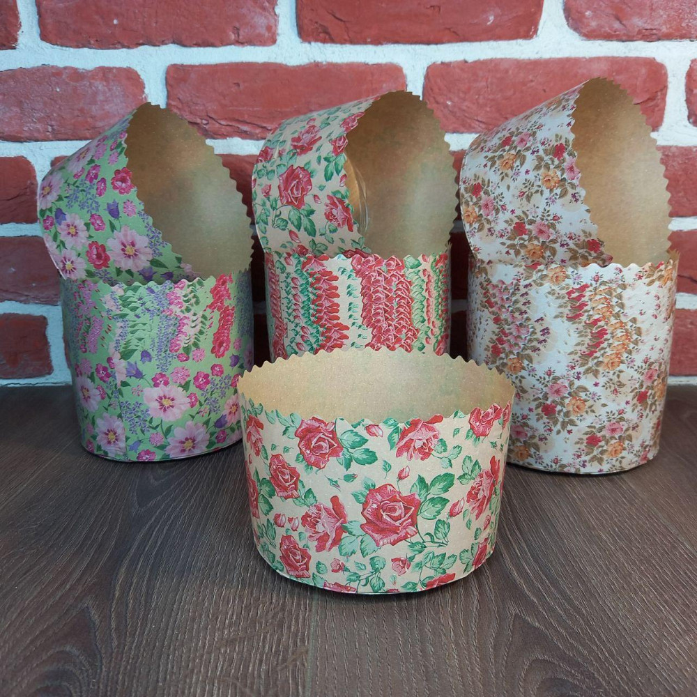 Форма для пасок 500 г d130 h85 «Квіти» — паперові форми для випікання, 50 шт Харків - фото 5