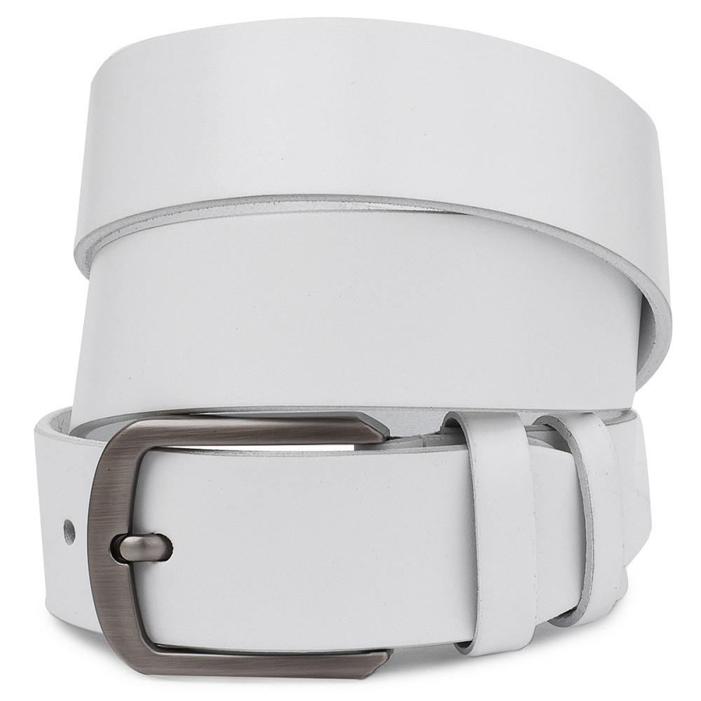 Ремінь шкіряний унісекс Vintage 20729 Білий Київ - фото 1