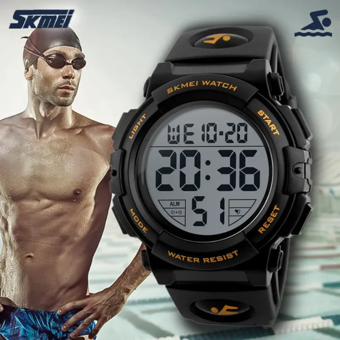 Мужские спортивные наручные часы Skmei 1258 Золотистый Винница - изображение 7