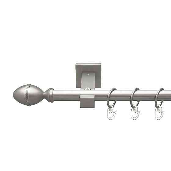 Карниз Orvit Фарже металевий однорядний техно гладка труба кільце металеве Сатин 19 мм 160 см (00-00027323) Львів