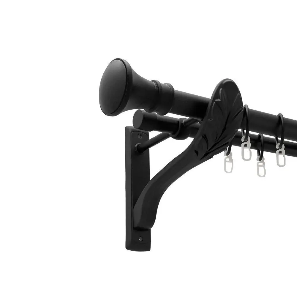 Карниз Orvit Люксор металевий дворядний ретро гладка труба кільце металеве Чорний Оксамит 25\19 мм 200 см (00-00018205) Львів - фото 1