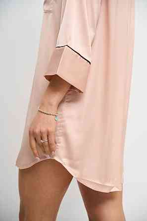 Жіноча нічна сорочка подовжена шовкова Кремовий S Харків