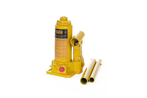 Гідравлічний пляшковий домкрат 2 т, висота підйому 158-308 мм, СИЛА Харків - фото 1