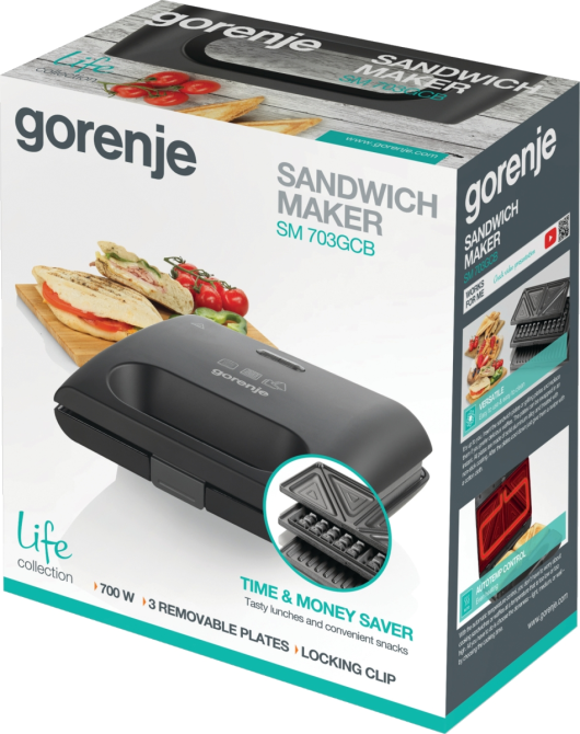 Бутербродниця Gorenje SM703GCB Чорний Харків - фото 10