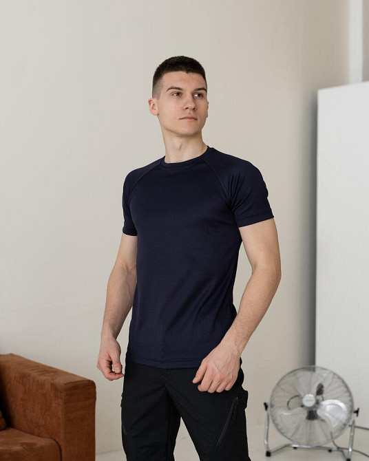 Тактическая милитари футболка кулмакс темно-синяя мужская Pobedov Ergo Киев - изображение 8