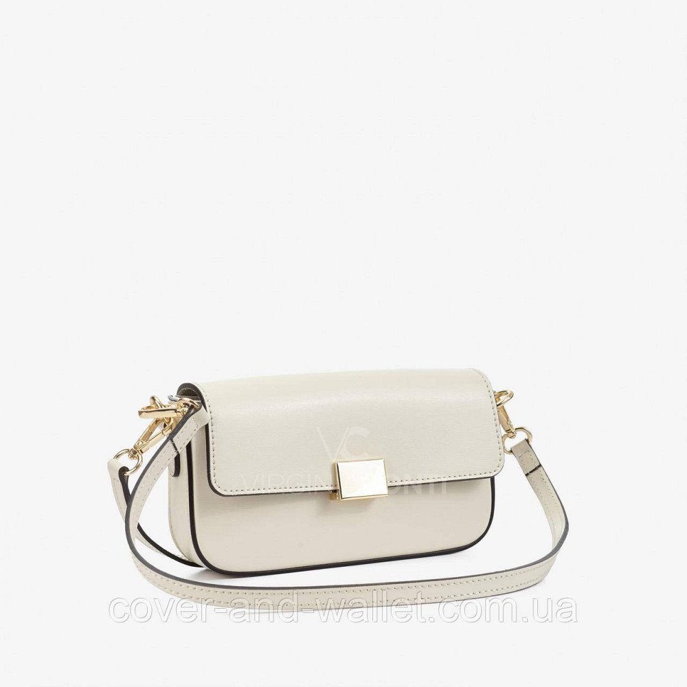Жіноча міні-сумка бежевого кольору з натуральної шкіри через плече Virginia Conti Київ - фото 1
