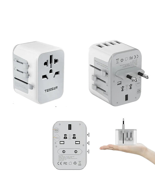 Універсальний адаптер живлення TESSAN 633F Луцьк - фото 1