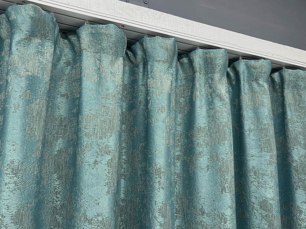 Комплект готовых штор VR-Textil Жаккард Sultan YL № 1292ш Бирюзовый 130×250 см 2 шт (39-0076) Киев - изображение 8