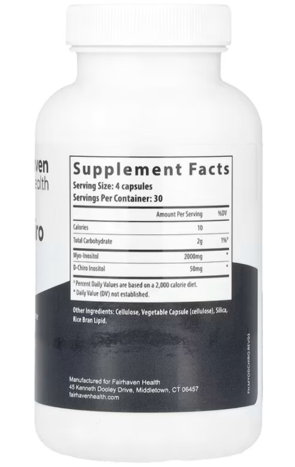 Мио-инозитол + D-хиро инозитол Fairhaven Health Myo + D-Chiro Inositol 120 капс Киев - изображение 2