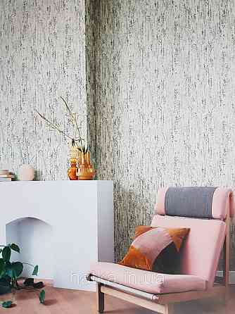 Шпалери вінілові на флізелін Rasch Composition 0,53х10 абстракція структурні кора дерева білі з чорним Київ