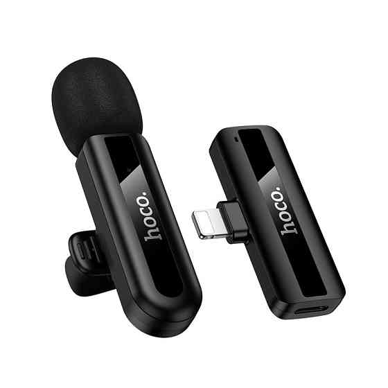 Бездротова мікрофонна система HOCO L20 Fair wireless microphone iP Black Одеса