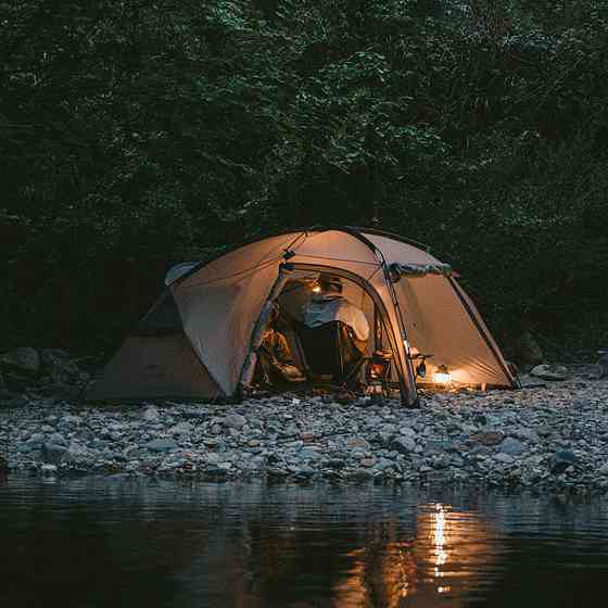 Палатка двухместная с большим тамбуром и навесом Naturehike Shandi CNK2300ZP017, серая Киев