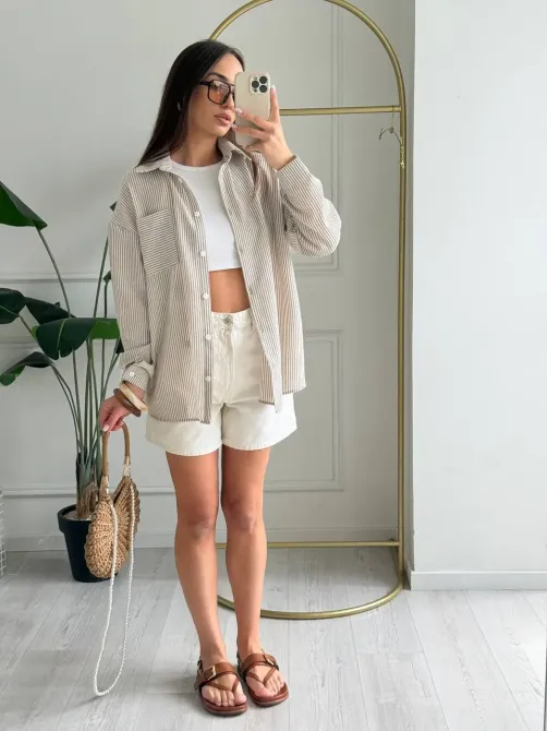 Льняная рубашка негабаритного размера — идеальный выбор для весны и лета. Одесса - изображение 12