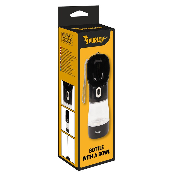 Пляшечка з мискою для тварин для води 200 мл та їжі 100 мл Purlov (21033) Нововолинськ - фото 6