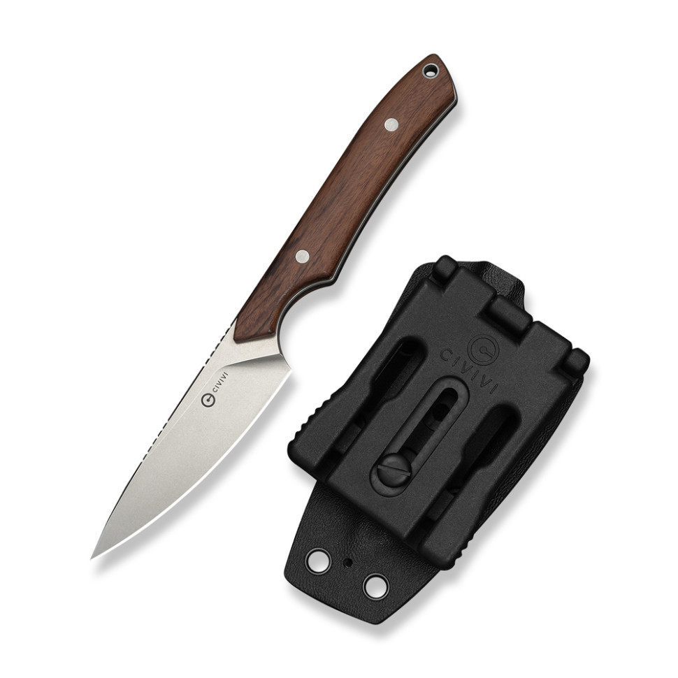 Нож фиксированный карманный Civvi High Grass Field Knife (7,4 см) 14C28N / Wood дерево с чехлом Киев - изображение 4