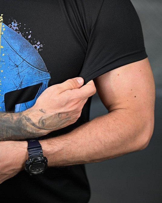 Тактическая потоотводящая футболка Spartan black ПП4685 Одесса - изображение 4