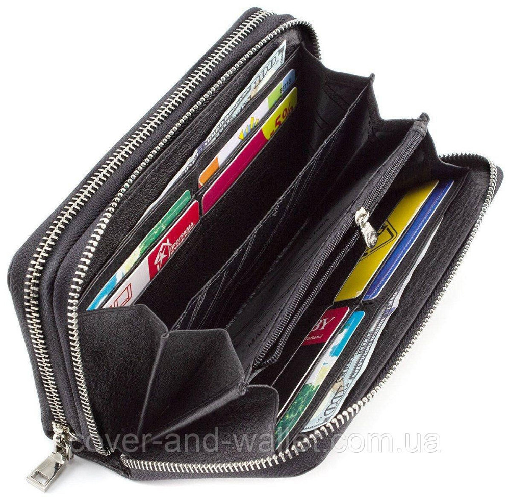 Шкіряний чоловічий гаманець клатч на дві блискавки Marco Coverna 801 Київ - фото 10
