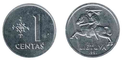 Монета 1 Цент Литва (1991 - ) Алюминий (АА) Полтава