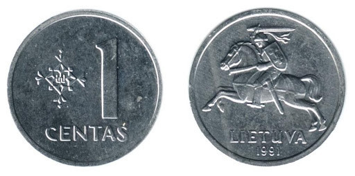 Монета 1 Цент Литва (1991 - ) Алюміній (АА) Полтава - фото 1