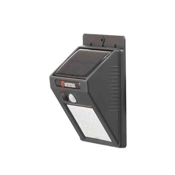 Світильник акумуляторний настінний 20 SMD, вуличний, сонячна панель, датчик руху INTERTOOL LB-0112 Київ
