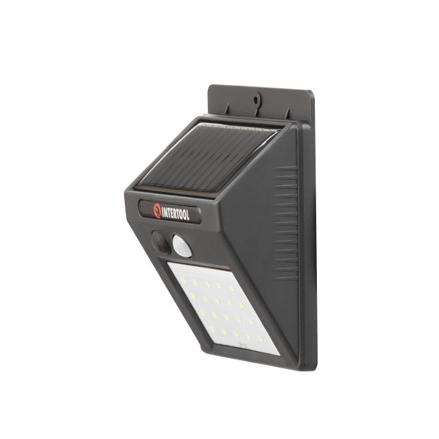 Светильник аккумуляторный настенный 20 SMD, уличный, солнечная панель, датчик движения INTERTOOL LB-0112 Киев - изображение 4