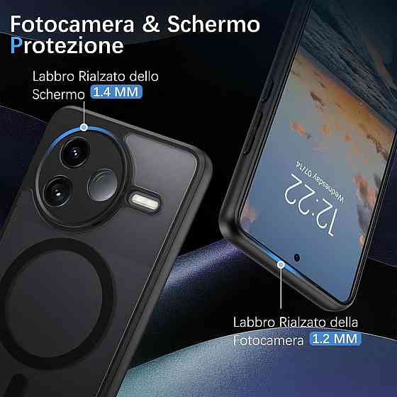 Чохол Telaso для Poco F7 Pro / Redmi K80 5G 6.67" чорний MagSafe сумісний прозорий матовий ударостійкий антижир тонкий повний Київ