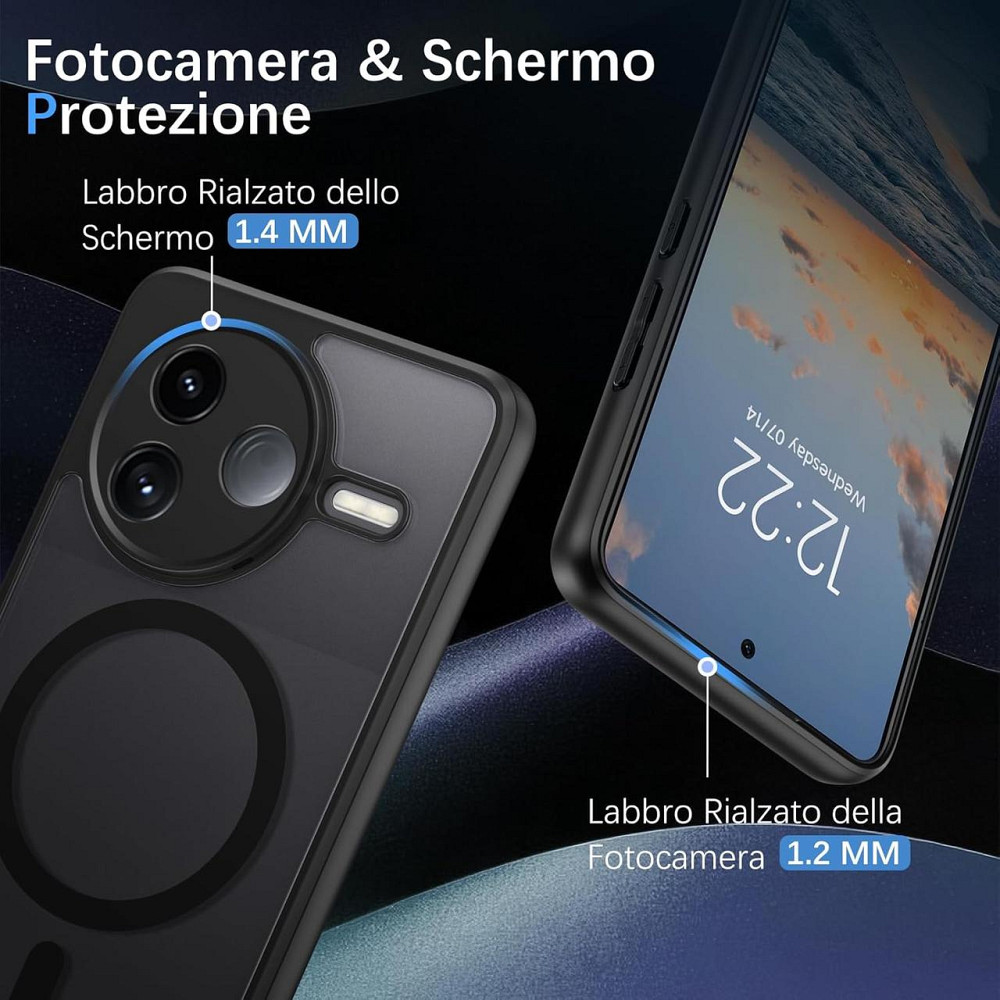 Чохол Telaso для Poco F7 Pro / Redmi K80 5G 6.67" чорний MagSafe сумісний прозорий матовий ударостійкий антижир тонкий повний Київ - фото 6