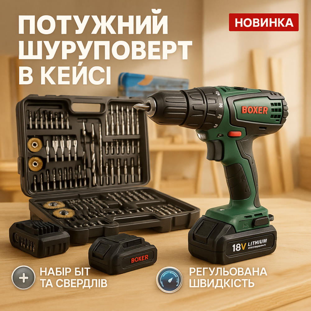 Портативный аккумуляторный шуруповерт Boxer BX-180 1350 об/мин WN-95 Львов - изображение 14