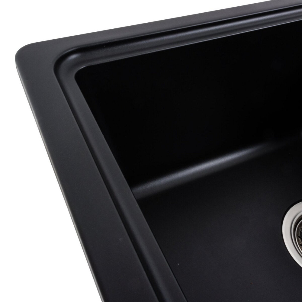 VALESO Гранітна мийка для кухні VALESO LIANA 6243 матова Чорна Киев - изображение 2