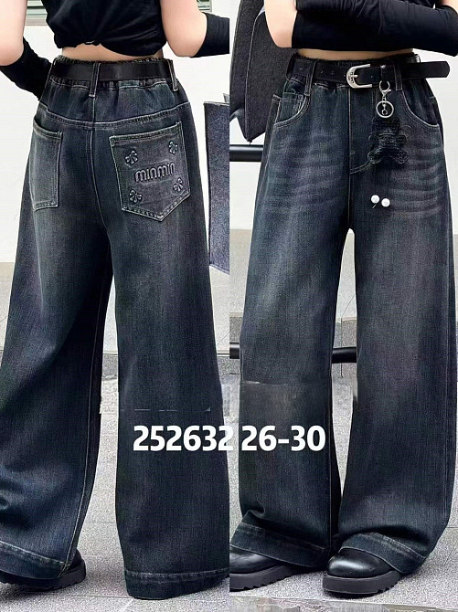 Джинсы Baggy для девочки темно-синие на 8,9 лет Николаев - изображение 1