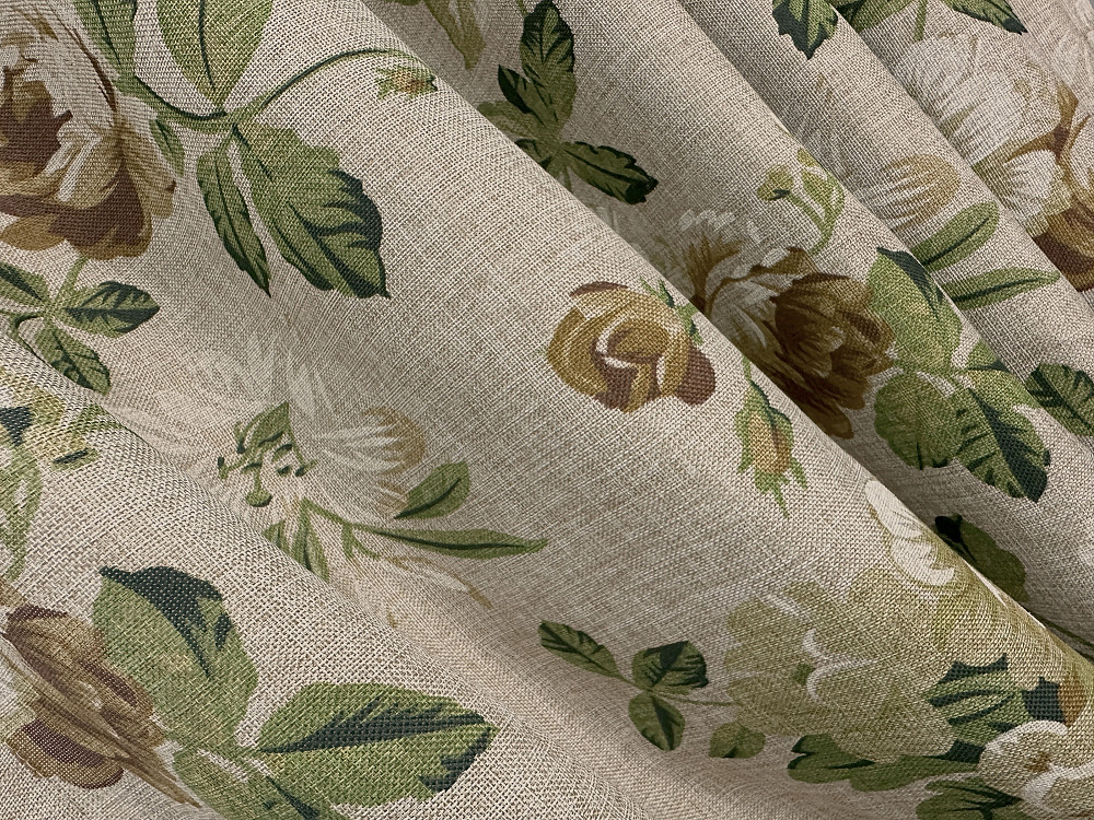 Комплект штор VR-Textil Лен Прованс 100х270 2шт и Тюль 400х270 2081ш-1865т Бежевый с коричневым и белым 71-209/2 Киев - изображение 5