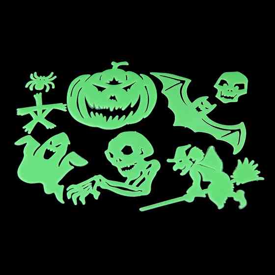 Хэллоуин декор люминесцентные фигурки 8 штук салатовый Киев