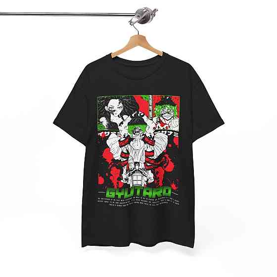 Футболка з аніме принтом Гйутаро Дакі Демон Кіллер оверсайз (S/M/L) Чорний AnimeJ0200 Дніпро