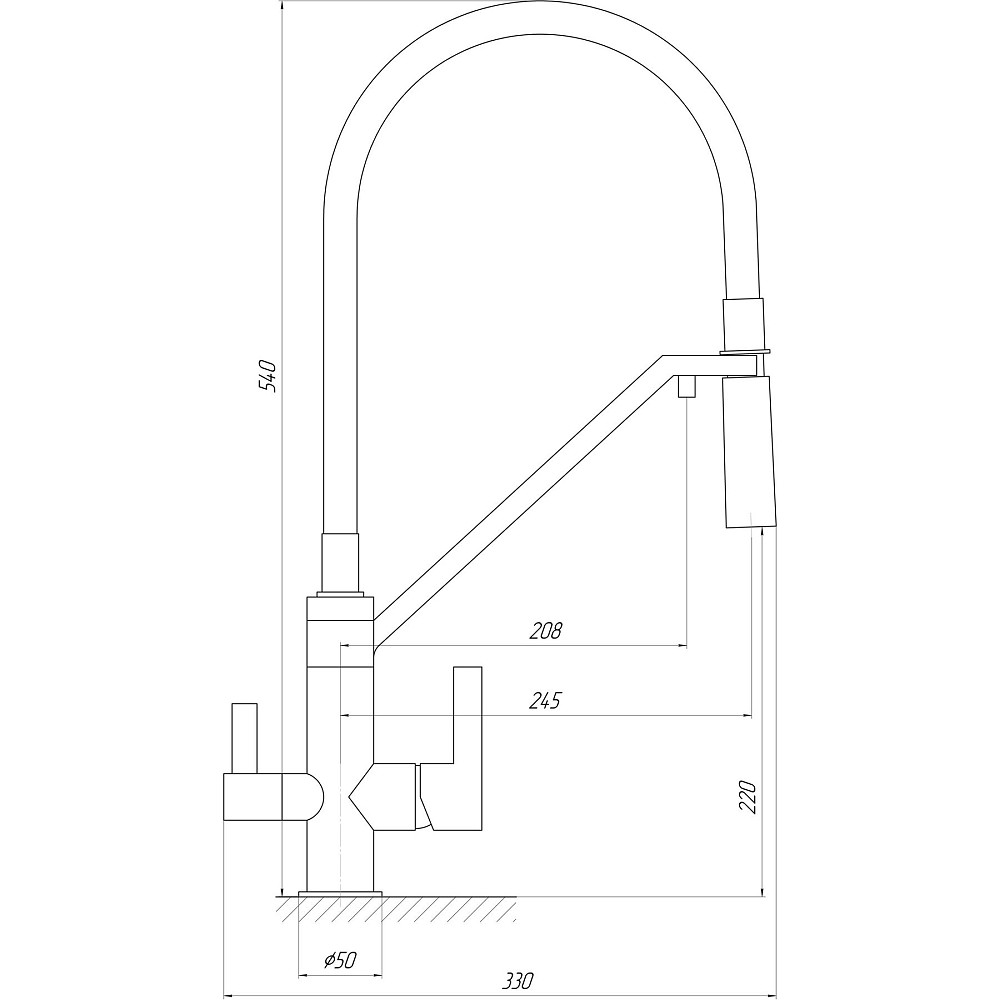 Змішувач  для кухні під осмос TOPAZ SARDINIA TS 8812-H24-PVD-S гнучкий вилив-душ, нікель.D35,TAQ-M10 Тернополь - изображение 6