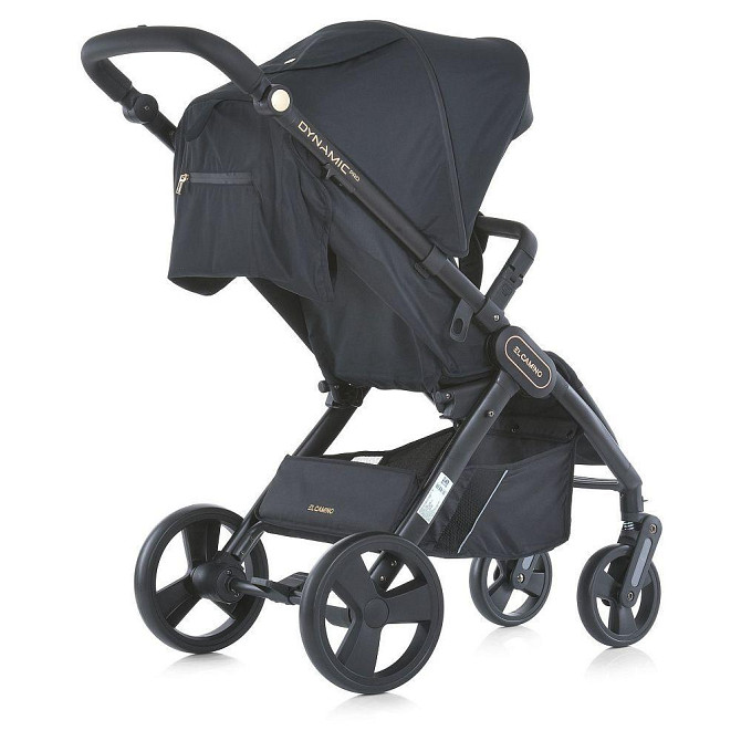 Коляска дитяча EL CAMINO DYNAMIC PRO Special Blac прогулянкова з чохлом та дощовиком Чорна (ME 1053-3) Чернігів - фото 7
