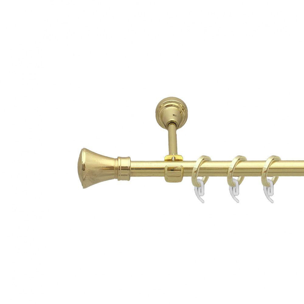 Карниз Orvit Люксор металевий однорядний відкритий гладка труба кільце фасонне металеве  Золото 16 мм 200 см (7751908) Львів - фото 1