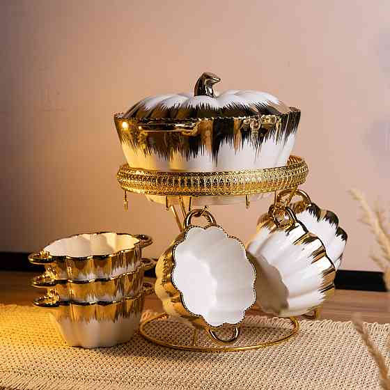 Суповий сервіз на 6 персон супниця 2 (л) на підставці з бульйонницями 350 (мл) ML152 Коломия