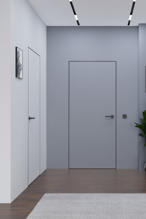 Межкомнатные двери скрытого монтажа Abwehr Smart Invisible Inside Кромка алюминий серый 820х2005 мм Киев