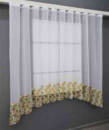 Кухонная арка VR-Textil № 000к микро-лен с макраме белый 270х150 см (51-202) Киев