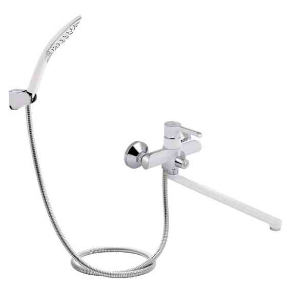 Змішувач для ванни Qtap Grand WCR 005 з душовим гарнітуром, білий / хром Київ